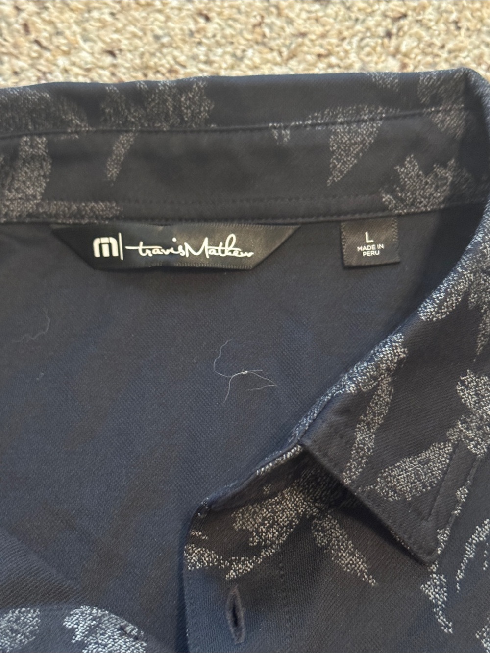 Travis Mathew Black Floral All-over-print Polo size L- Royal Troon Embroidered - Picture 2 of 6